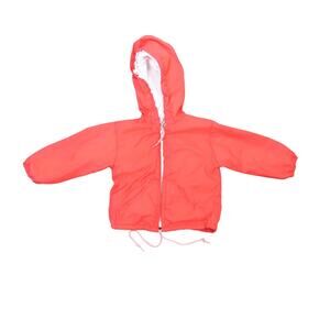 Vintage 70s Montgomery Ward Red Nylon Windbreaker Rain Jacket Baby 1 Year